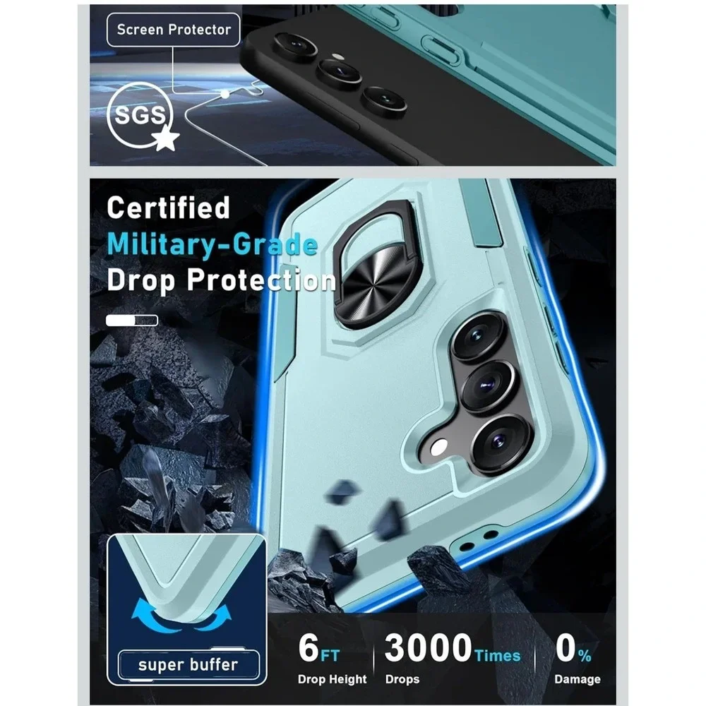 Janmitta Compatible with Samsung‎ Galaxy S24 FE 4F Case with Screen Protector